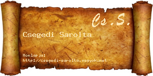 Csegedi Sarolta névjegykártya